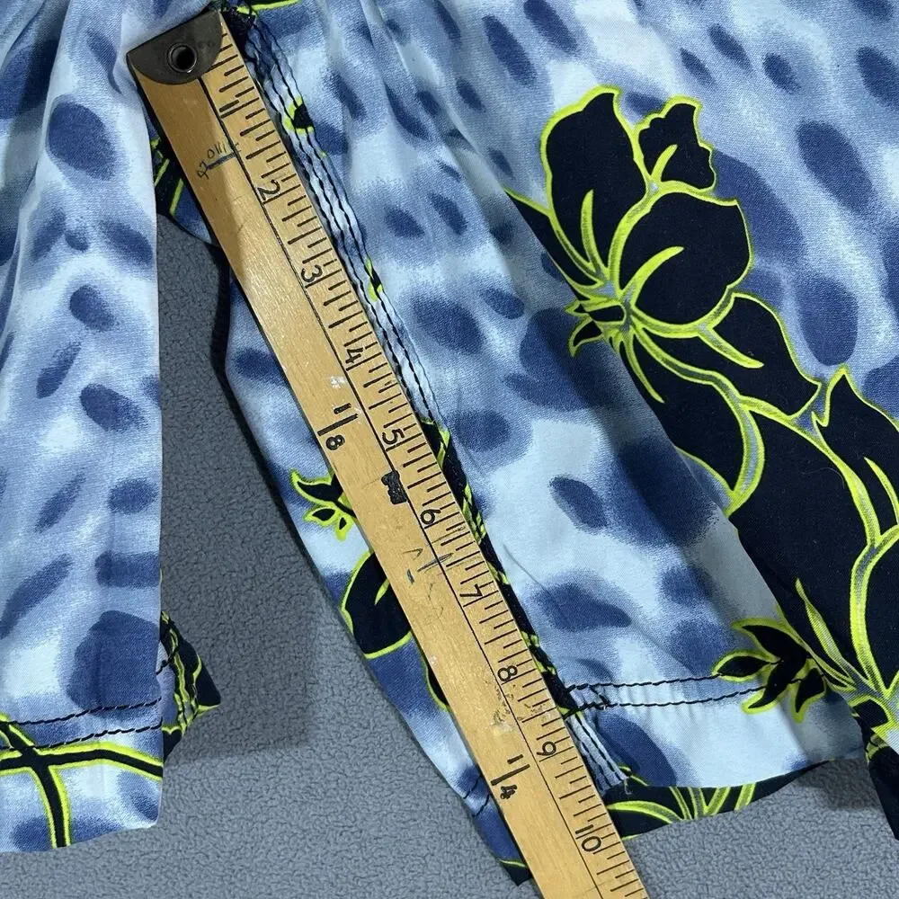 Vintage Y2K Billabong Board Shorts Mens Size 34 Blue Floral Surf Swim Trunks Y2K